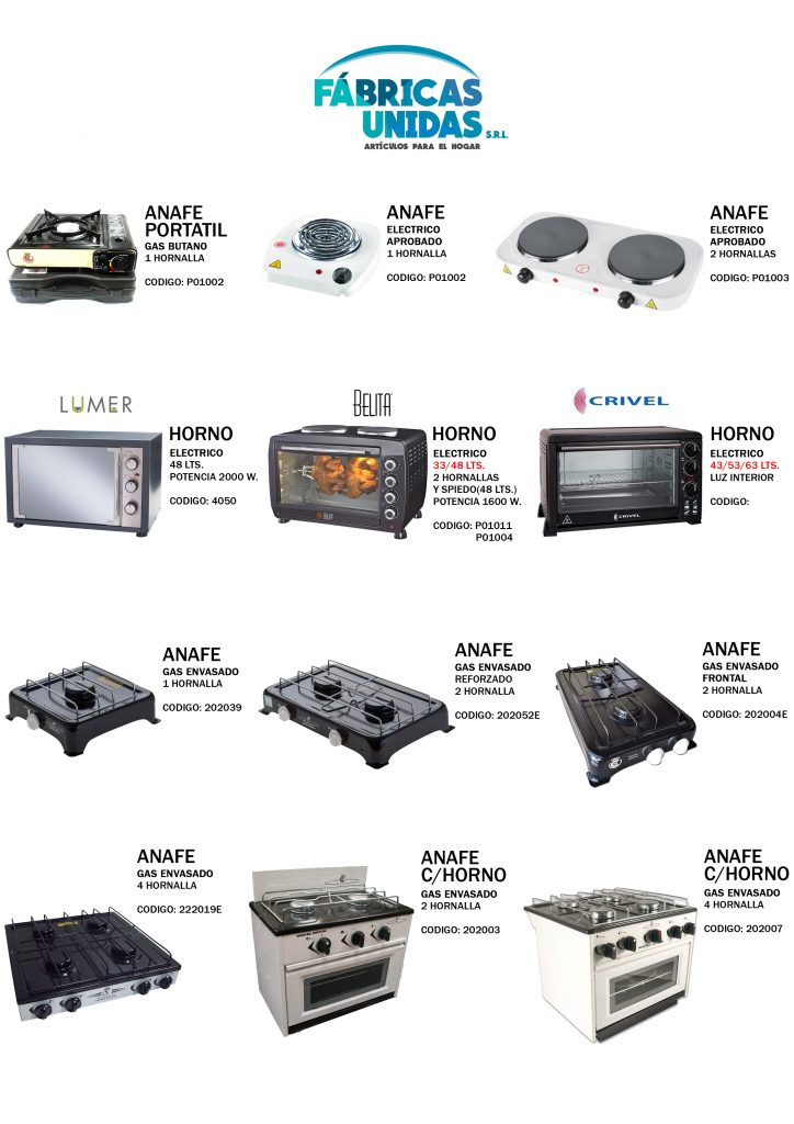 Anafe De 4 Hornallas Y Horno Para Garrafa De Gas Envasado Conometal