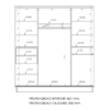 Placard de 2 puertas corredizas, de 180 cm. Blanco o Wengue. Cód. "PE180" de Dielfe. - Imagen 6