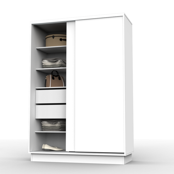 Placard con 2 puertas corredizas, de 135 cm. Modelo "PE135", de Dielfe.