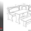 Banco rinconero: conjunto integrado con mesa y bancos. Línea Imprimado, de Ricchezze. - Imagen 3