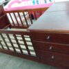 Cuna de madera maciza lustrada, con cama de 80 cm. Cód. "1511", de Mobilia. - Imagen 2