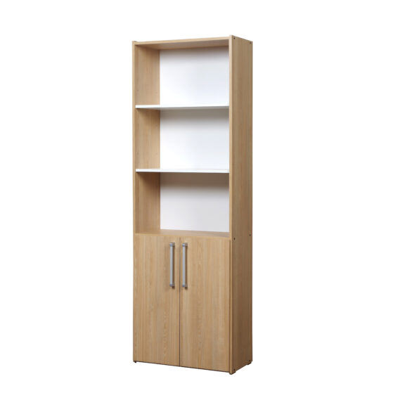 Biblioteca estantería con 5 espacios y 2 puertas. Colores disponibles. Línea Mesina, de Ricchezze