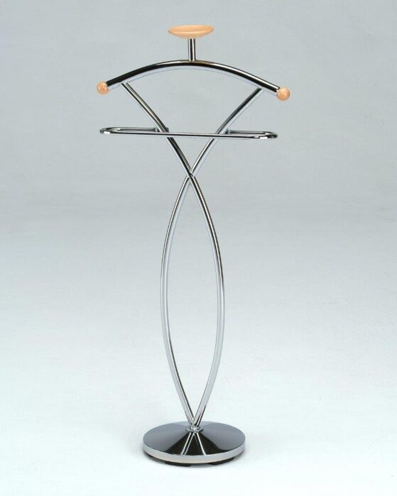 Perchero Rodín N° 401, valet. Cromado, con soporte para abrigo y pantalonera.