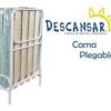 Cama de 1 plaza plegable con colchón incorporado, reforzada. Color Blanco. De Descansar. - Imagen 3