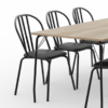 Silla de comedor metálica, extra resistente. Caño negro. Asiento tapizado negro. Modelo Brooklin "SBK2018", de Dielfe. - Imagen 3