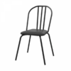 Silla de comedor metálica, extra resistente. Caño negro. Asiento tapizado negro. Modelo Brooklin "SBK2018", de Dielfe.