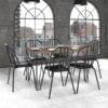 Silla de comedor metálica, extra resistente. Caño negro. Asiento tapizado negro. Modelo Brooklin "SBK2018", de Dielfe. - Imagen 2