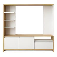 Centro de entretenimiento «NIZA» de 180 cm. Roble con blanco o gris. De Dielfe.