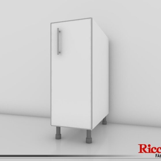 Bajomesada "America II", módulo de 30 cm blanco con aluminio. De Ricchezze.