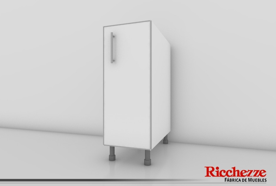 Bajomesada "America II", módulo de 30 cm blanco con aluminio. De Ricchezze.