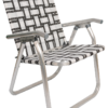 Sillón de aluminio modelo "80.032", plegable con Cintas, Reforzado: hasta 130 kg. De Descansar.