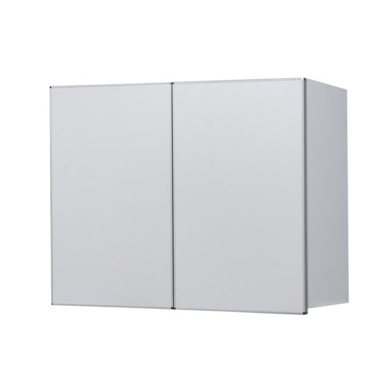 Alacena "Potenza", módulo de 80 cm blanco con aluminio. De Ricchezze.