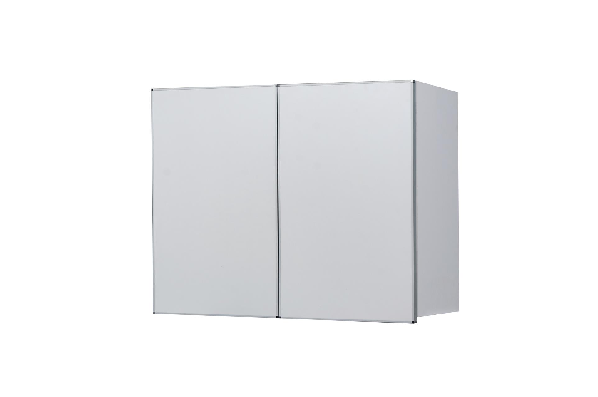 Alacena "Potenza", módulo de 80 cm blanco con aluminio. De Ricchezze.