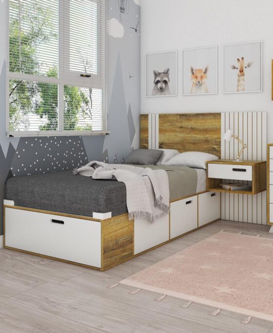 Respaldo de cama «Nordic» Cod. NR22 de 100 cm, color Atakama. De La Esperanza. - Imagen 2