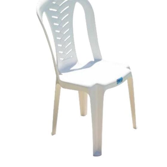 Silla plástica "Living", blanca apilable. De Descansar.