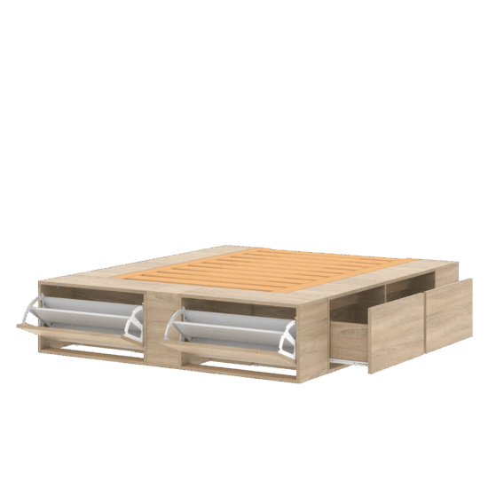 Cama extensible de 140 a 160 de ancho, moderna Con Cajones Y Botineros. Línea"Niza" Cód. "CAM160" de Dielfe. - Imagen 10