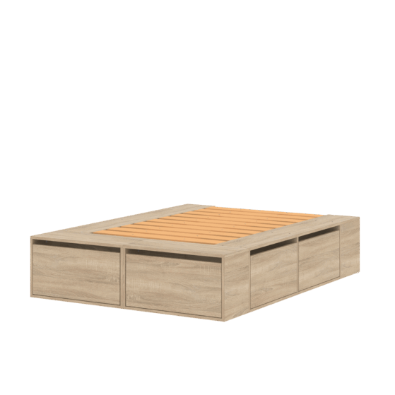 Cama extensible de 140 a 160 de ancho, moderna Con Cajones Y Botineros. Línea"Niza" Cód. "CAM160" de Dielfe. - Imagen 9