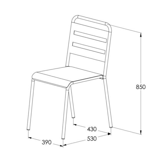 Silla de comedor metálica, extra resistente y apilable. Apto exterior. Blanco o Negro. Modelo Viena "SVE023", de Dielfe. - Imagen 2