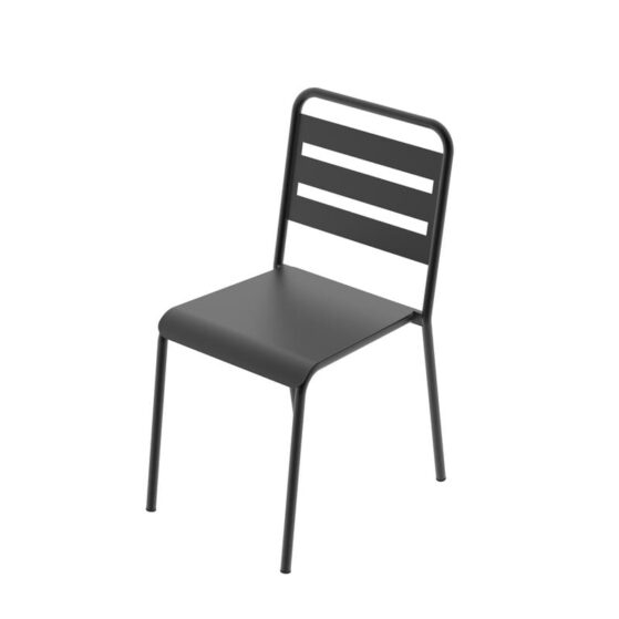 Silla de comedor metálica, extra resistente y apilable. Apto exterior. Blanco o Negro. Modelo Viena "SVE023", de Dielfe.