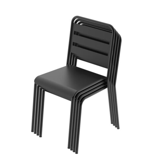 Silla de comedor metálica, extra resistente y apilable. Apto exterior. Blanco o Negro. Modelo Viena "SVE023", de Dielfe. - Imagen 4