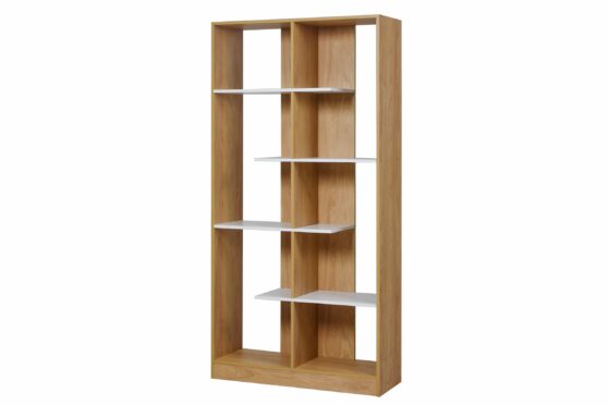 Biblioteca multiuso con estantes, de 90 cm. Colores Hickory o Pietra. Línea Mesina, de Ricchezze. - Imagen 4