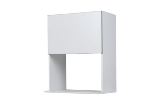 Alacena "Potenza", módulo de 60 cm Porta horno microondas. blanco con aluminio. De Ricchezze.