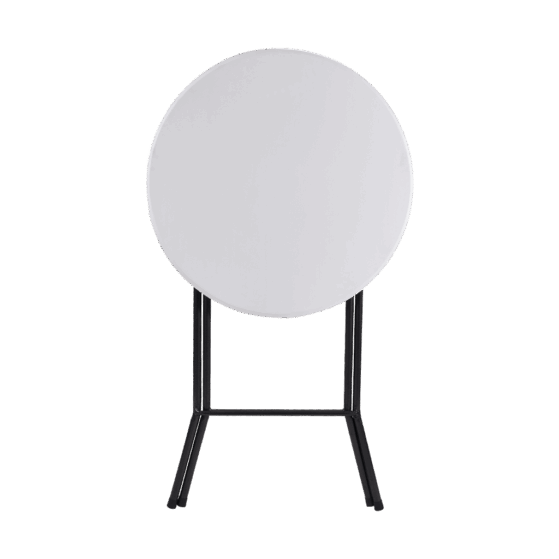Mesa plegable Plástica Redonda 80 cm, con Tapa Blanca Lisa. Patas de acero. Modelo "NZY-80H". - Imagen 3
