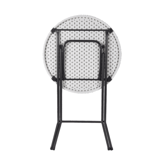 Mesa plegable Plástica Redonda 80 cm, con Tapa Blanca Lisa. Patas de acero. Modelo "NZY-80H". - Imagen 2