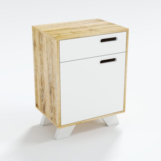 Mesa de Luz «NORDIC» con cajon y puerta. Cod. N24 - de La Esperanza