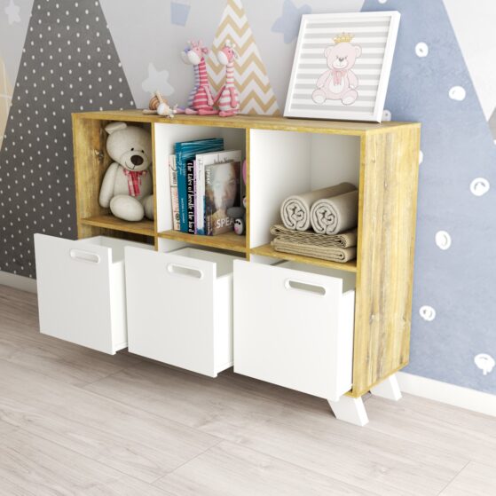 Juguetero Montessori de 120 cm, cod. "N140". Línea Nordic, de La Esperanza.