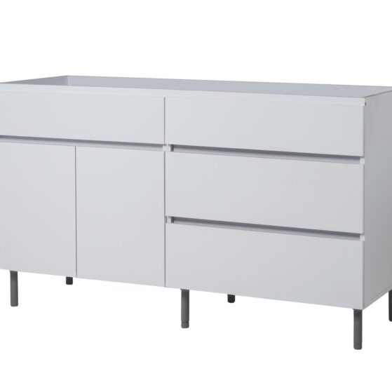 Bajomesada "Livorno", de 1,40 mt. Con 2 puertas y 3 cajones (Blanco Norte), De Ricchezze.