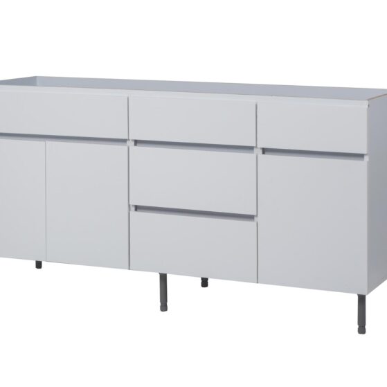 Bajomesada "Livorno", de 1,60 mt. Con 3 puertas y 4 cajones (Blanco Norte), De Ricchezze.