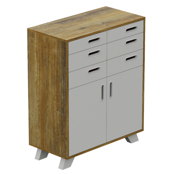 Cómoda chifonier de 6 cajones con 2 puertas, de 0,90 mt de ancho. «NORDIC N29» - de La Esperanza.