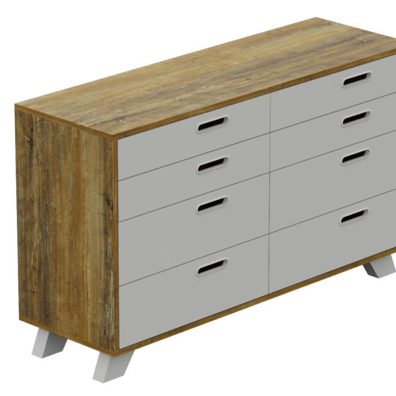 Cómoda chifonier de 8 cajones, de 1,40 mt de ancho. "NORDIC N36". De La Esperanza.