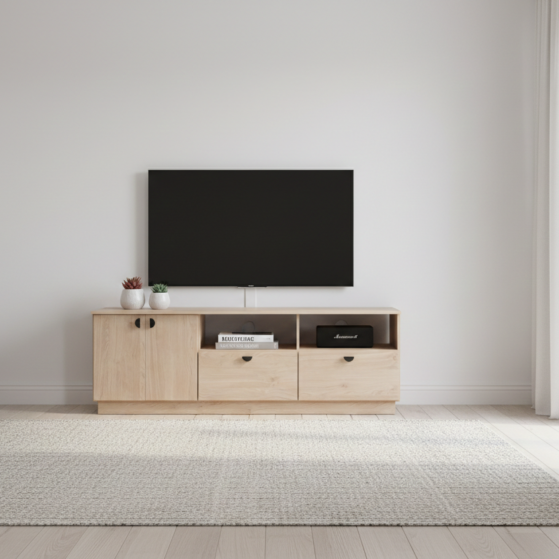 Rack "Leyenda" de TV, audio y video. Línea "Mesina". De Ricchezze.