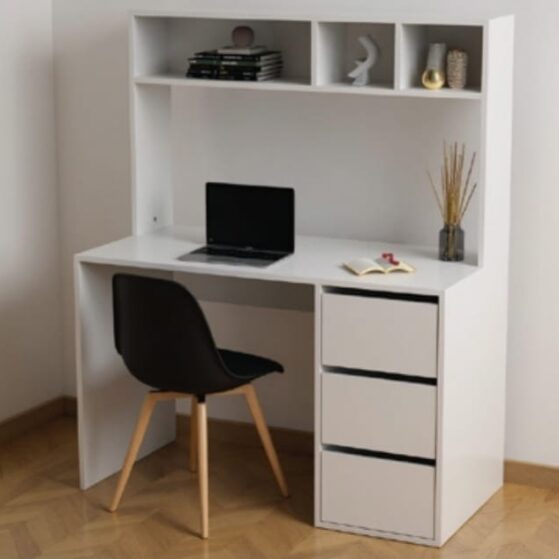 Escritorio Blanco con alzada. Modelo"ECA120". De Dielfe.
