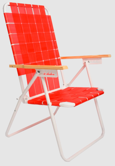 Reposera de caño modelo "20.001", plegable con cintas. De Descansar.