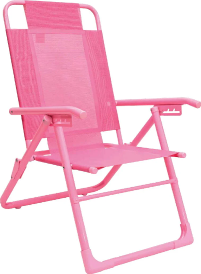 Reposera de aluminio modelo "80.043", plegable con coversol. Reforzado: hasta 130 kg. De Descansar.