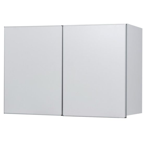 Alacena "Potenza", módulo de 100 cm blanco con aluminio. De Ricchezze.
