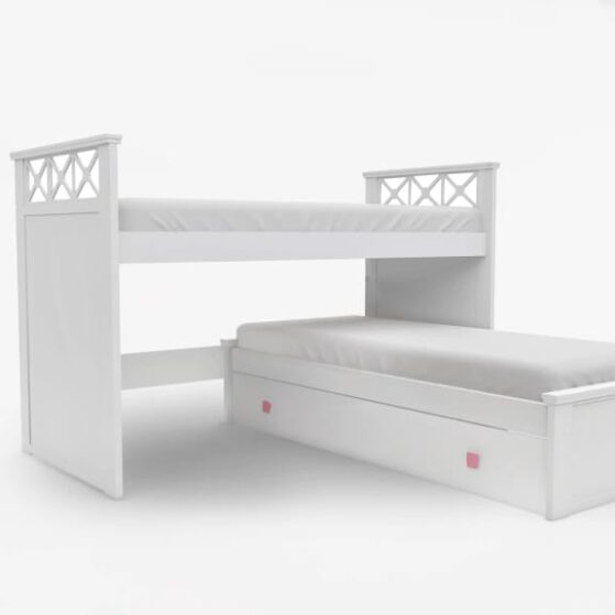 Cama triple «Puente» con cruces mas cama baja y carro, Linea Infinity - de La Esperanza