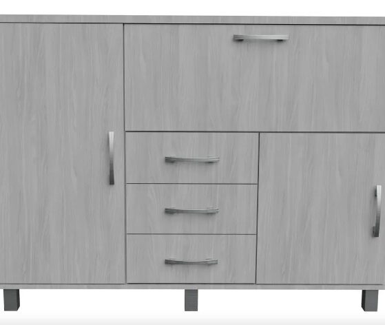 Bahiut Vajillero 137cm, 3 Cajones Con Correderas Metálicas 3 Puertas – de Orlandi